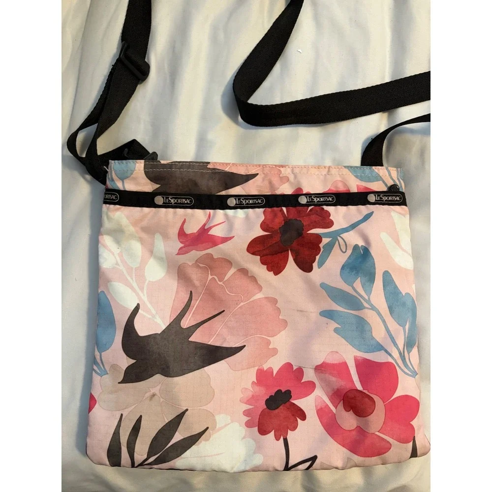 LeSportsac Crossbody Bag Women's Floral Bird Print Pink OS‎